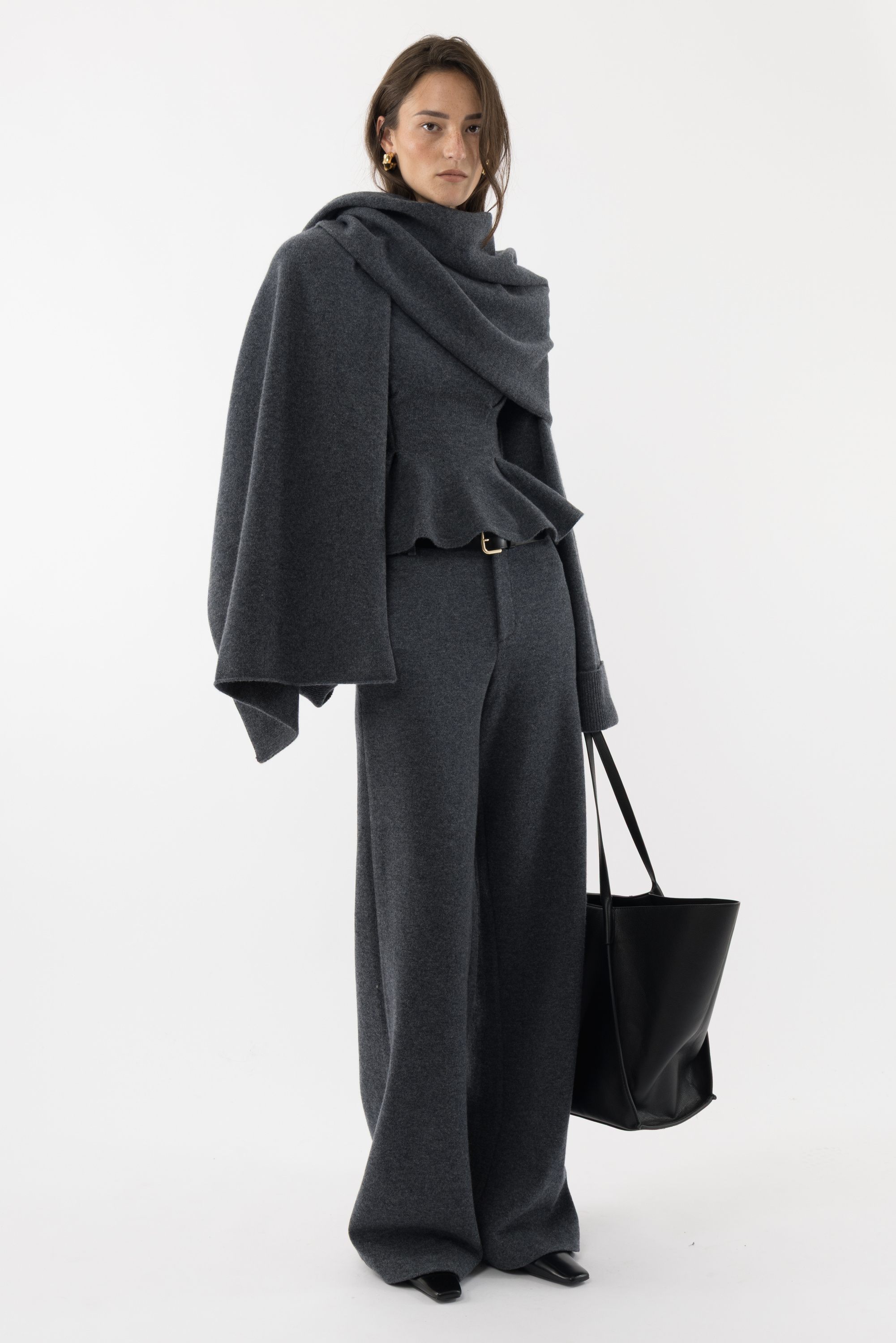 Knitted Peplum Turtleneck - Arakii