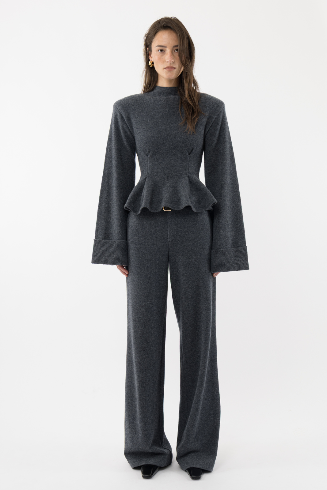 Knitted Peplum Turtleneck - Arakii