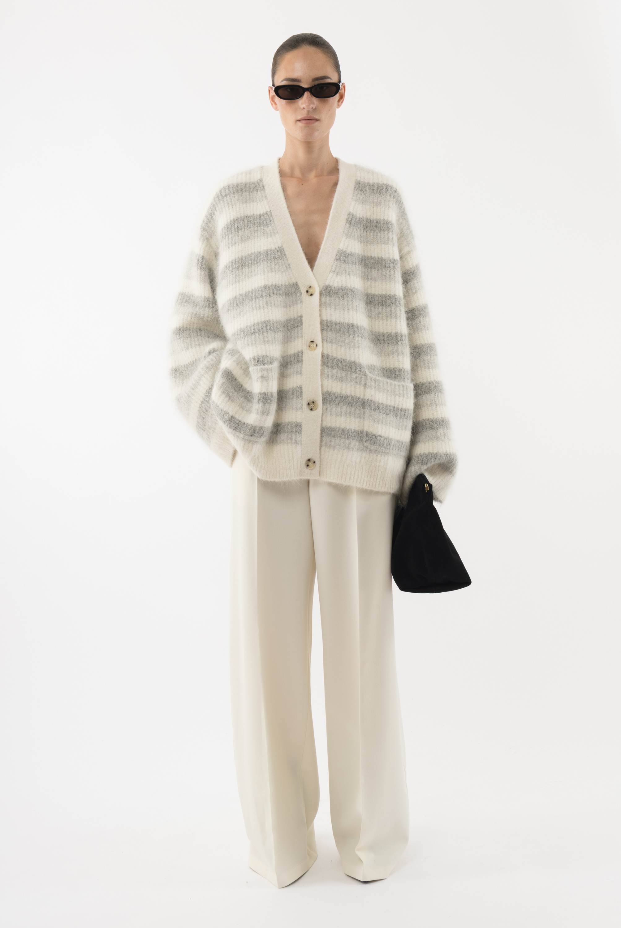 トップス yoke Pleated Knit Cardigan yoke Pleated Knit Cardigan