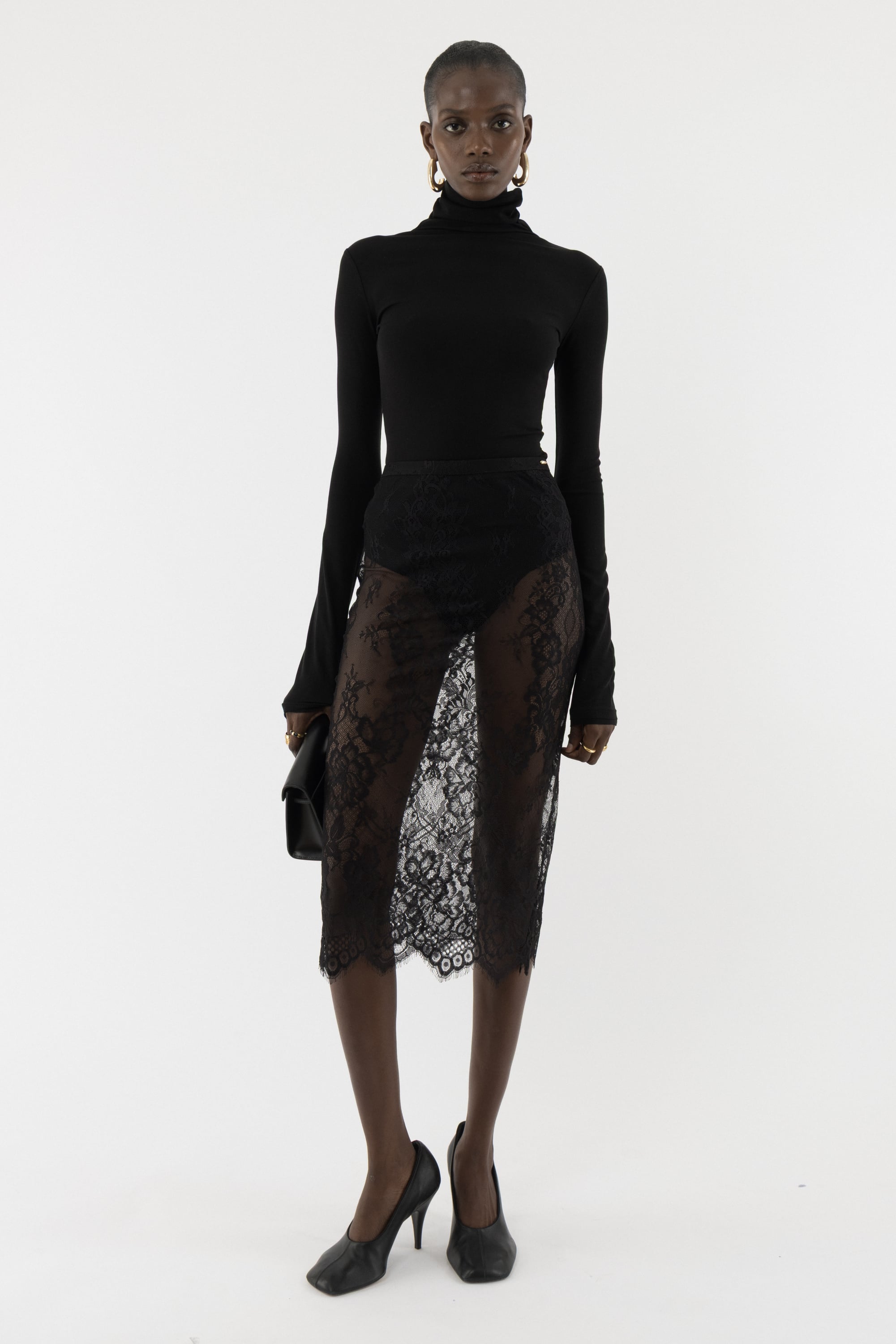 Lace Midi Skirt - Arakii