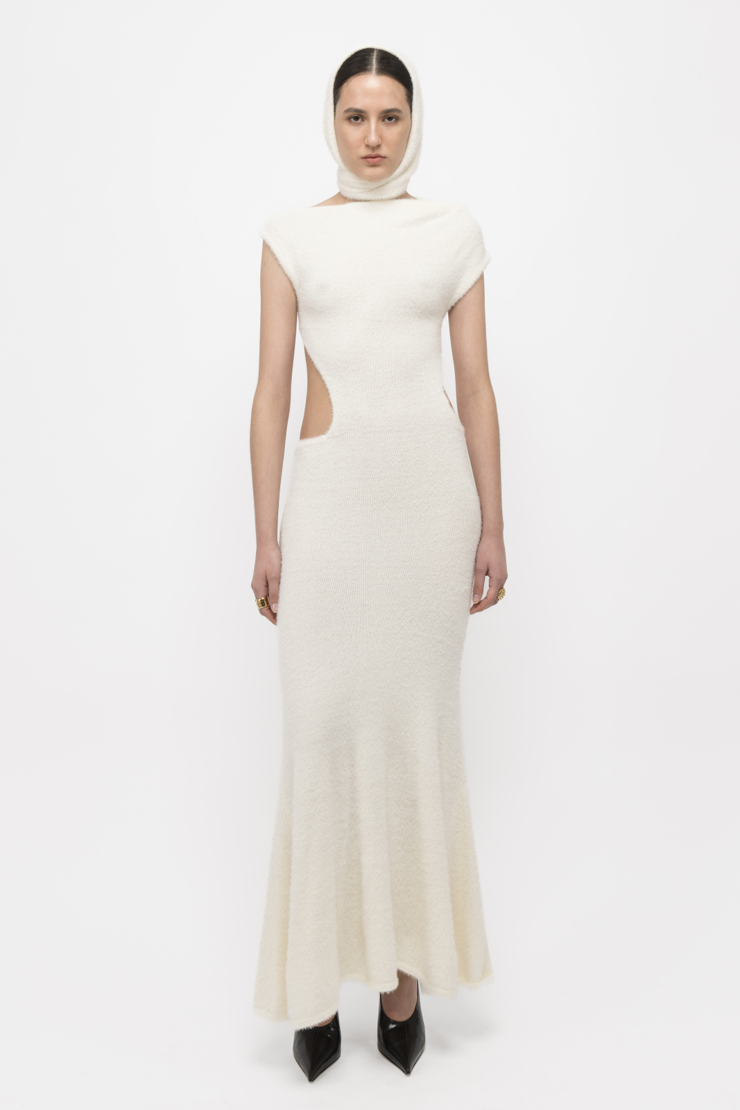 スカート Punching Knit Dress IVORY Sleek Back Knit Dress Sleek Back Knit Dress Cut out dress
