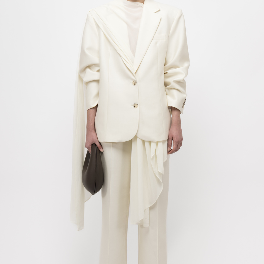 ORR☆Wool Silk Tailored Jacket★NEW★ Oversized Silk Blazer - Arakii