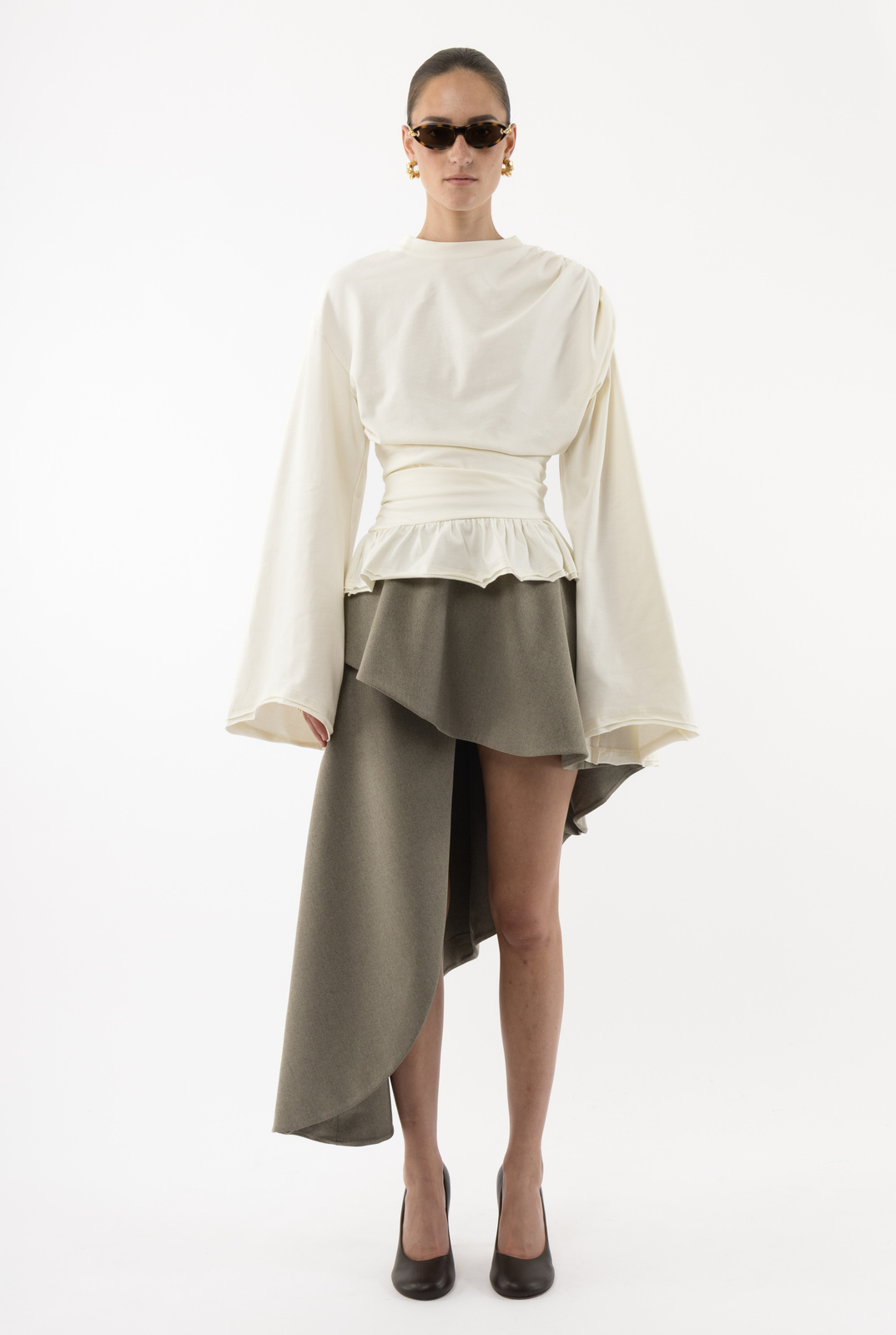 Draped Long Sleeve Shirt - Arakii