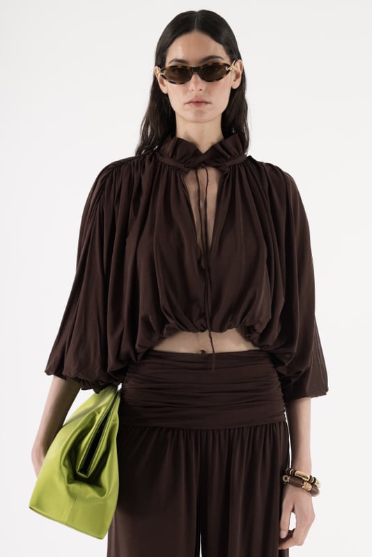Draped Balloon Blouse