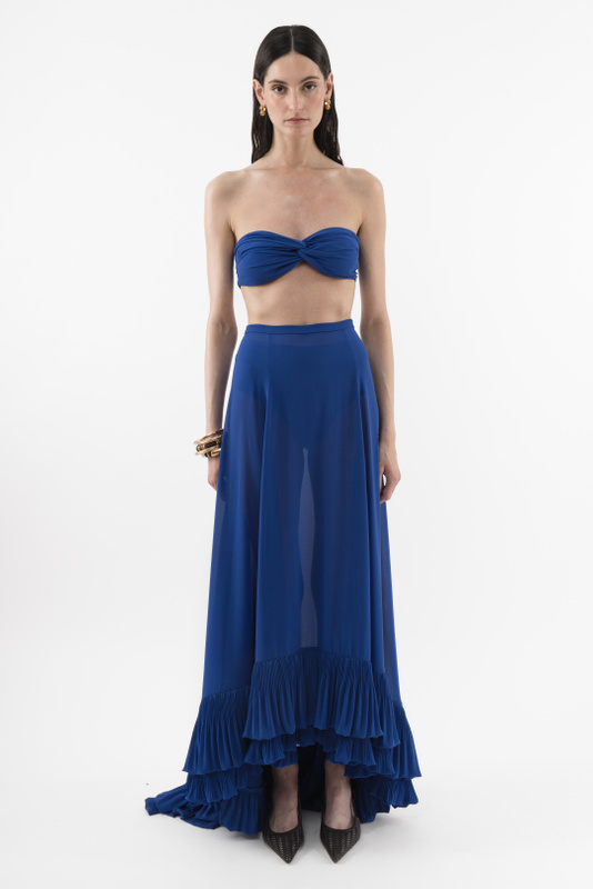 スカート Embroidered Maxi Ruffle Hem Skirt Ruffle Maxi Skirt - Arakii