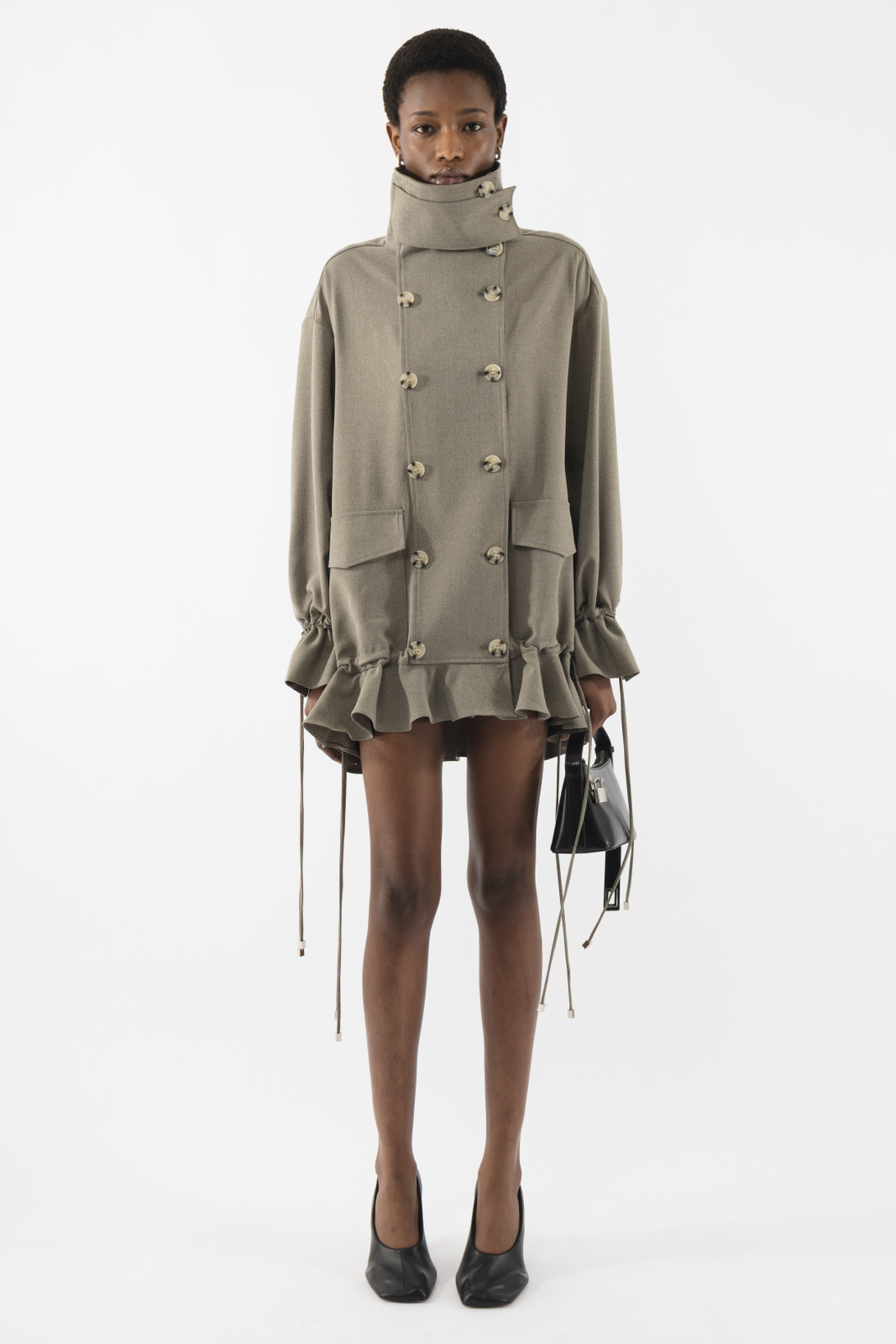 エピヌ　セットアップ　pleats frill jacket épine - epine pleats frill jacket leather blackの通販 by Non's