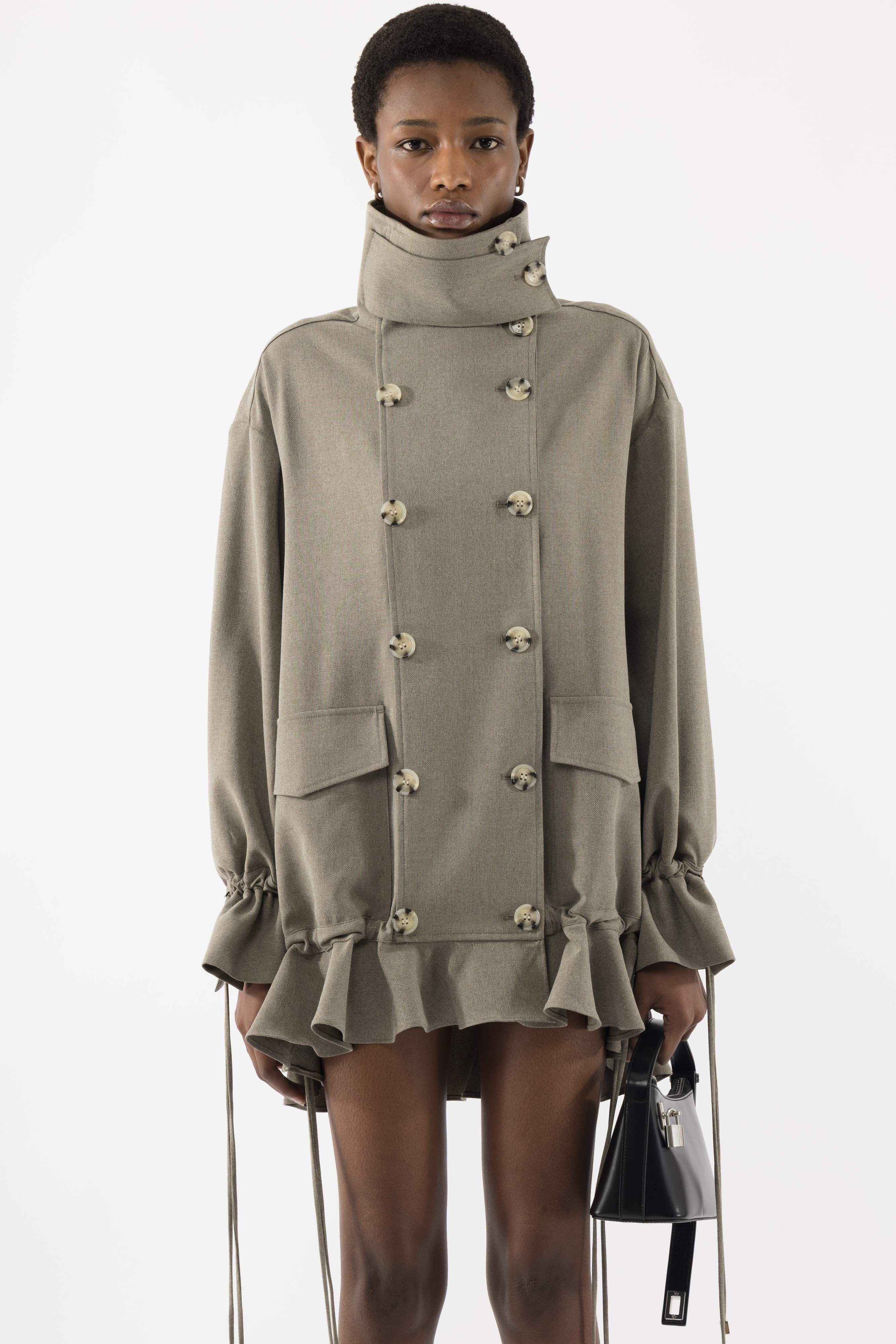 Epine pleats frill jacket グレー epine pleats frill jacket