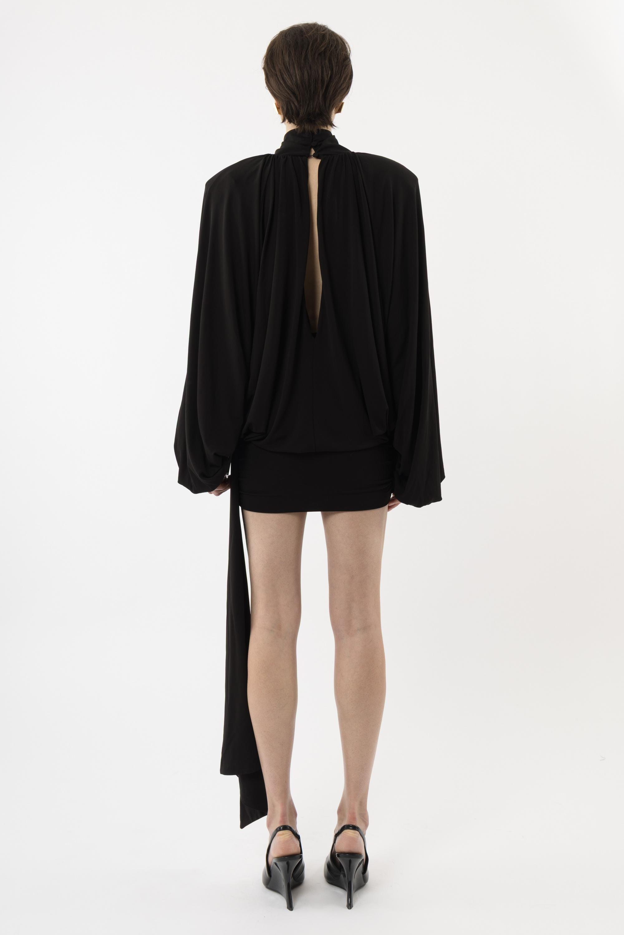 arakii black dress Arakii Velvet Lace Mini Dress