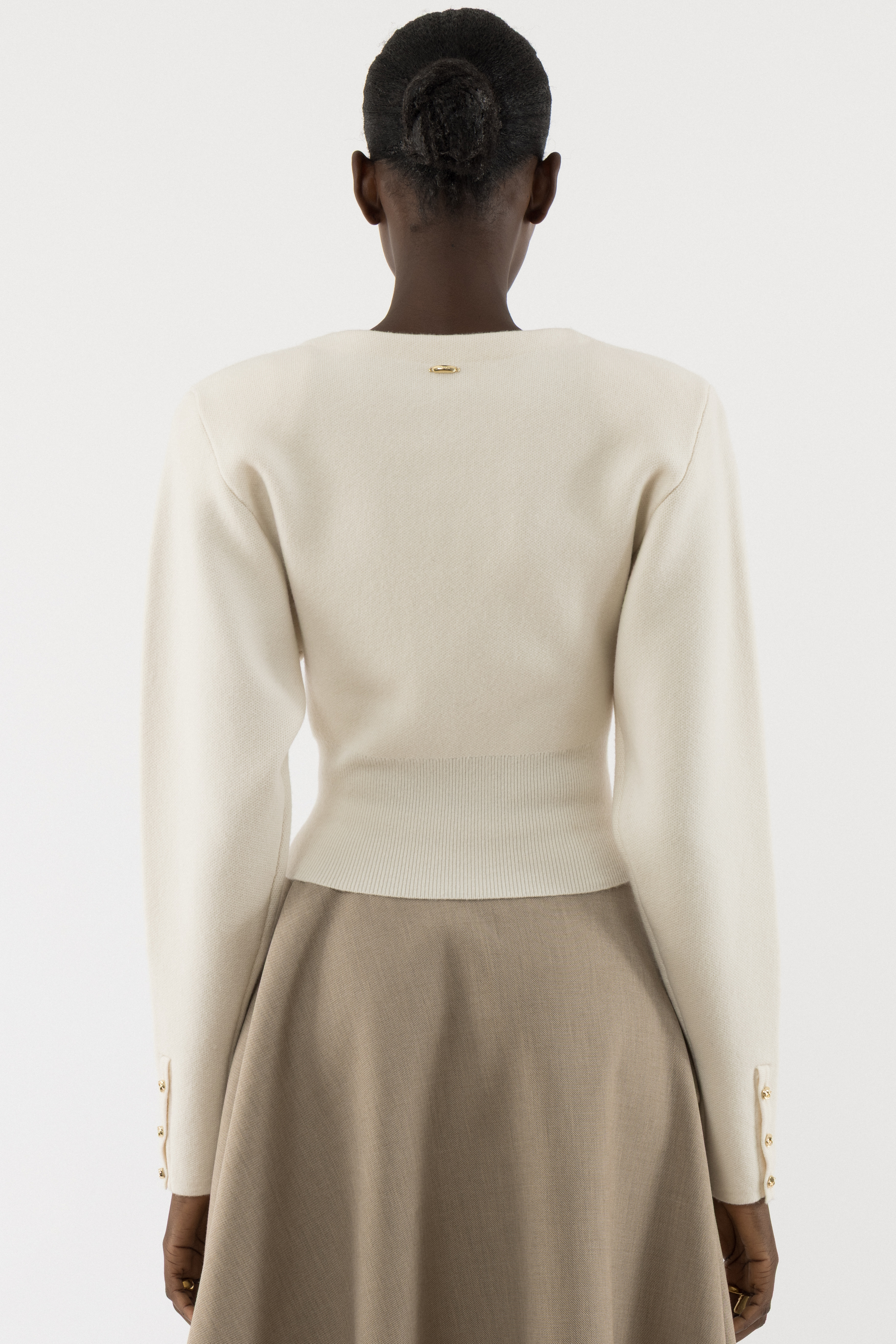 Wool Shoulder Pad Cardigan - Arakii