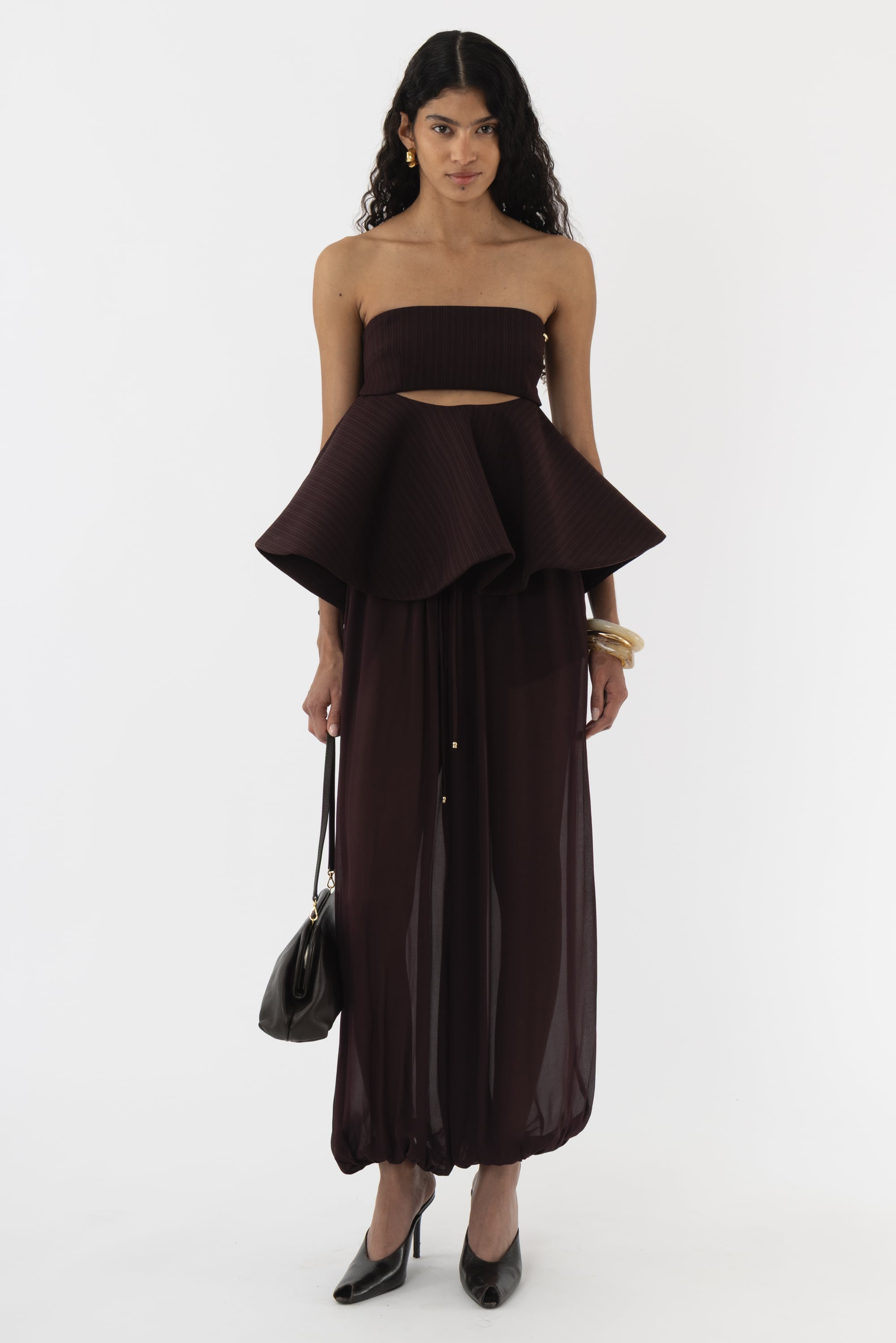 Tailored Peplum Bandeau Top - Arakii