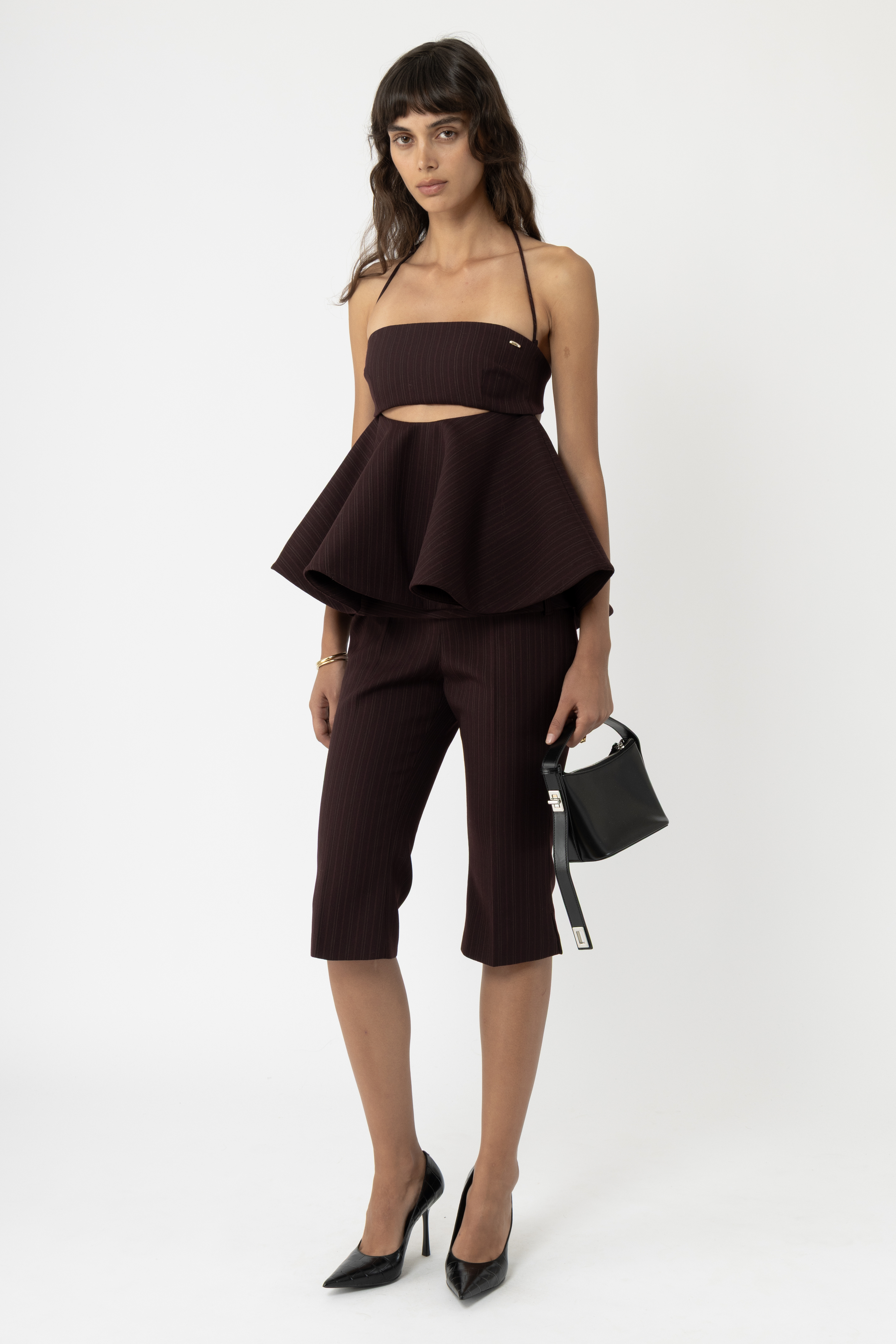 Tailored Peplum Bandeau Top - Arakii