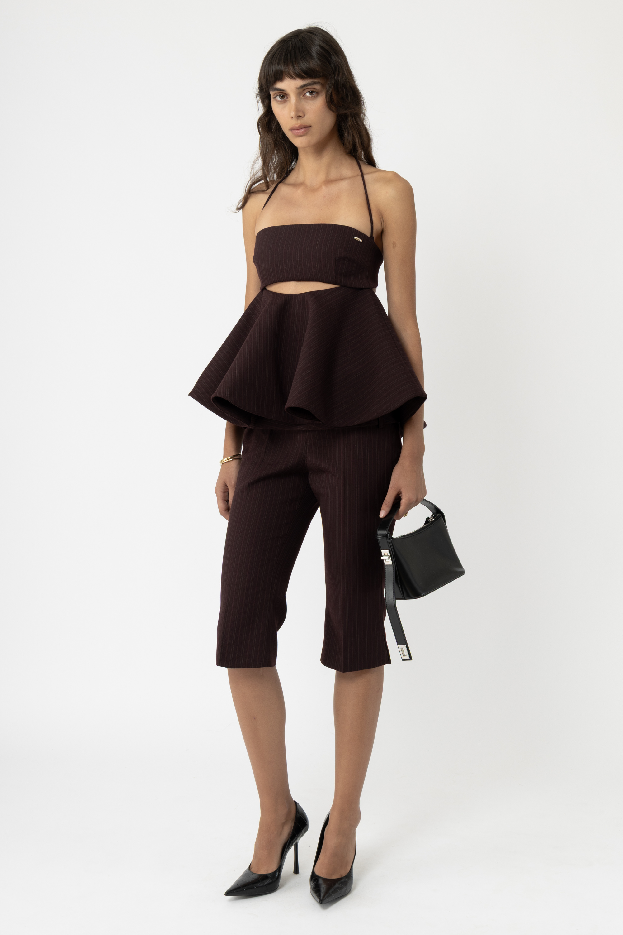 Tailored Peplum Bandeau Top - Arakii