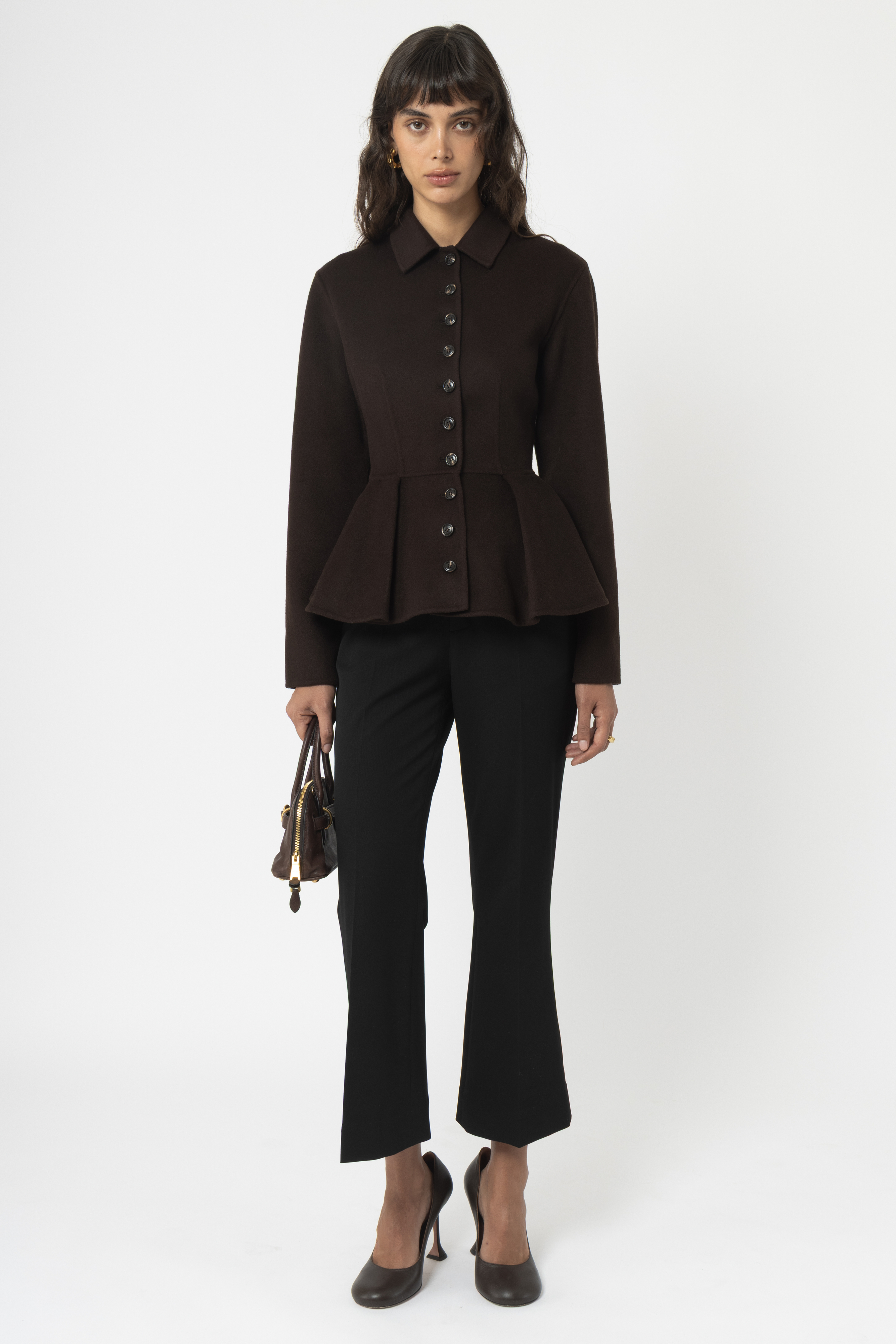 ルミニョンCherry scarf peplum top【ブラック】 Wool peplum scarf jacket - Arakii