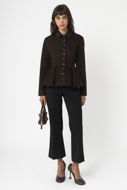 Wool peplum scarf jacket - Arakii
