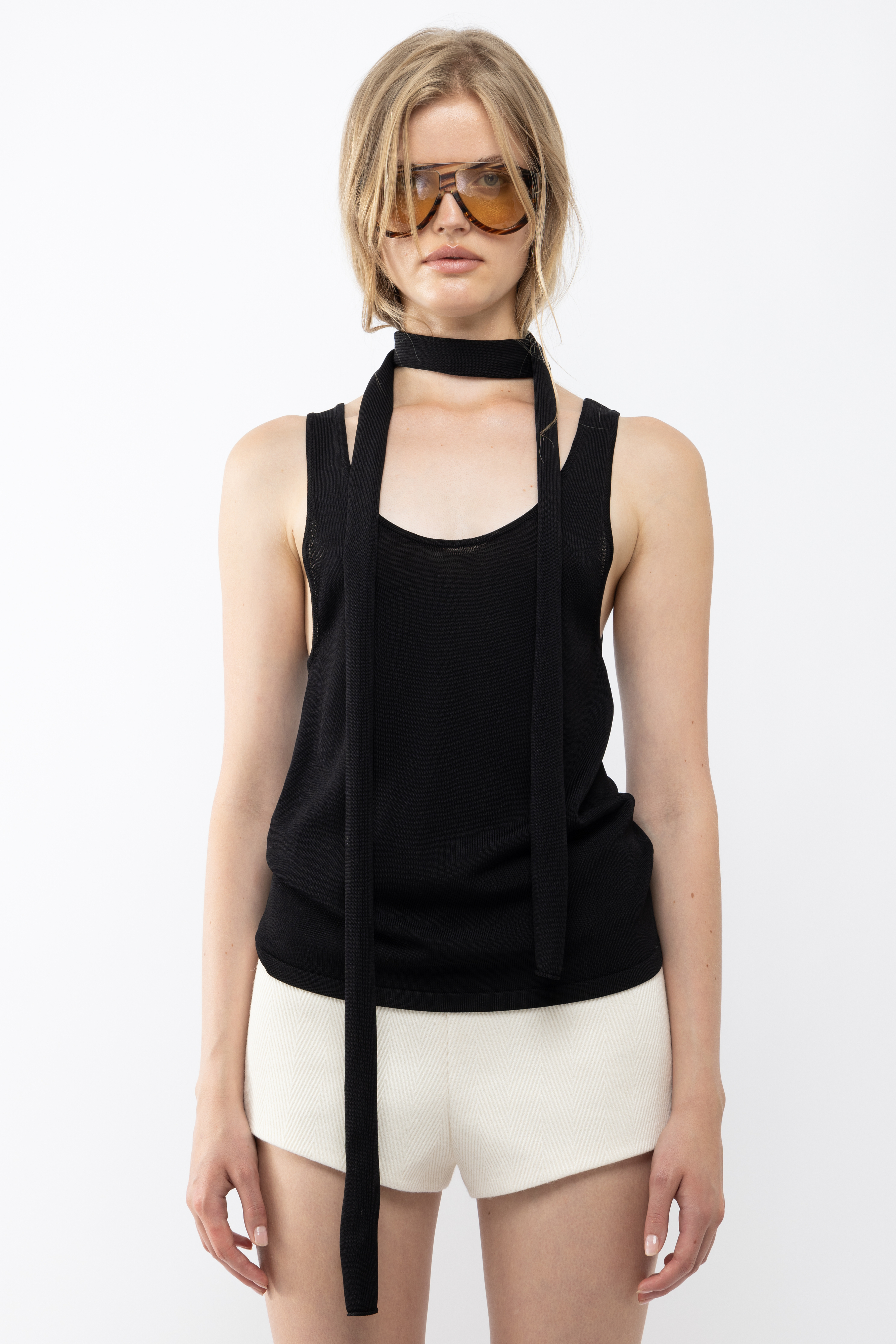 ★KHAKIPOINT★ Shirring Scarf Top 4colors 【送料0/関税0】 MUSINSA公式 | KHAKIPOINT Shirring Scarf Top (black)