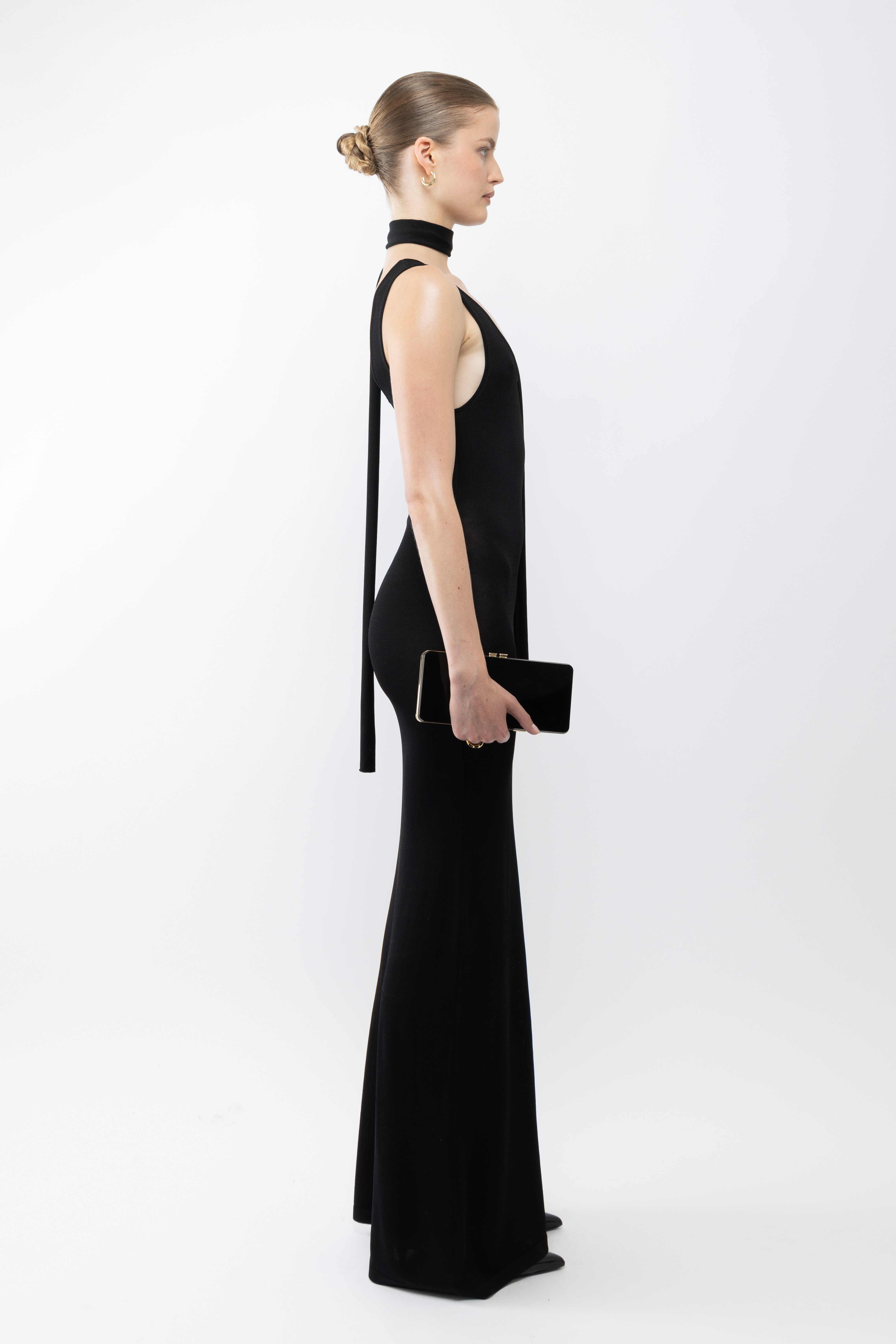 Arakii Moment Scarf Maxi Dress In Black