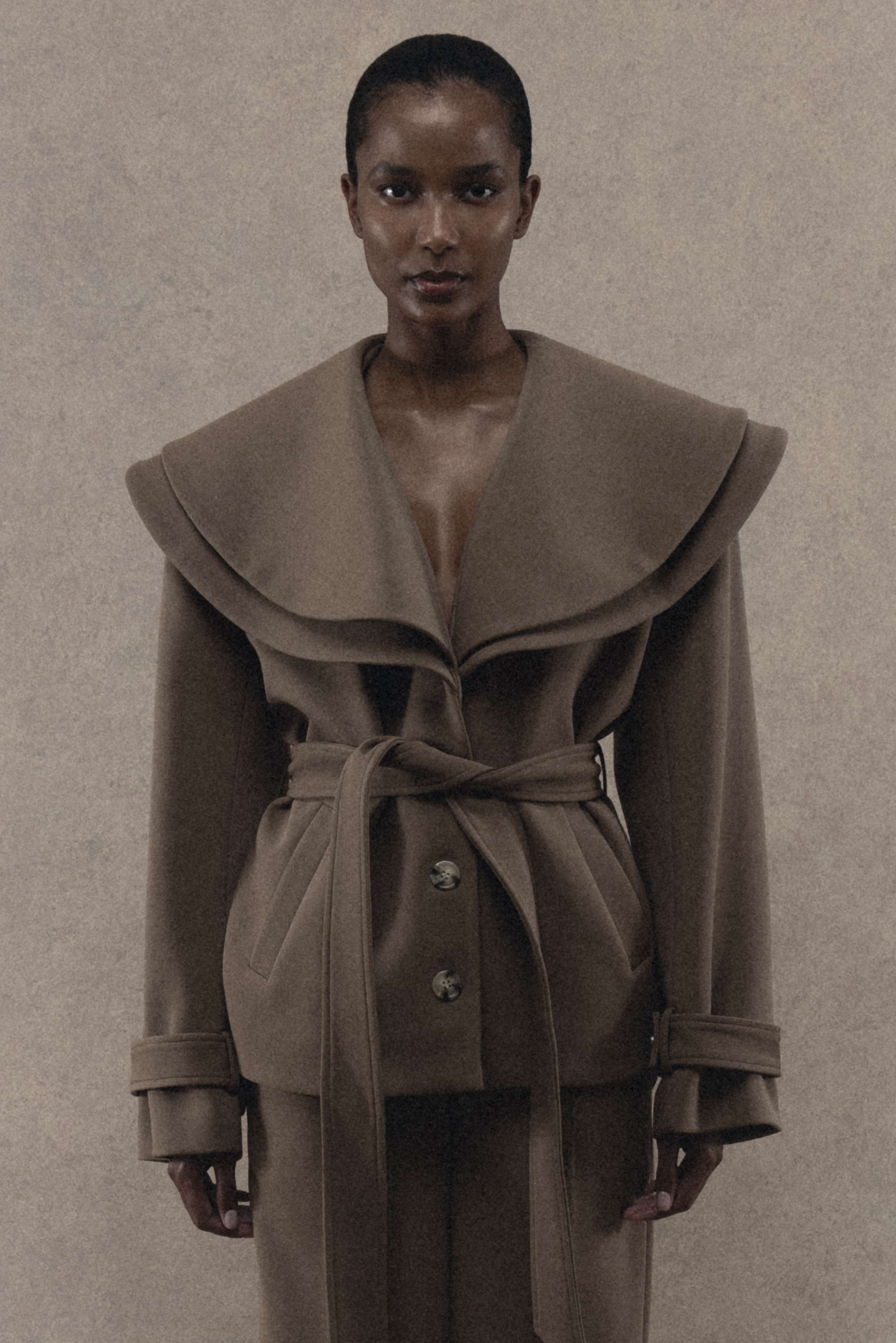 Arakii Double Collar Jacket In Brown