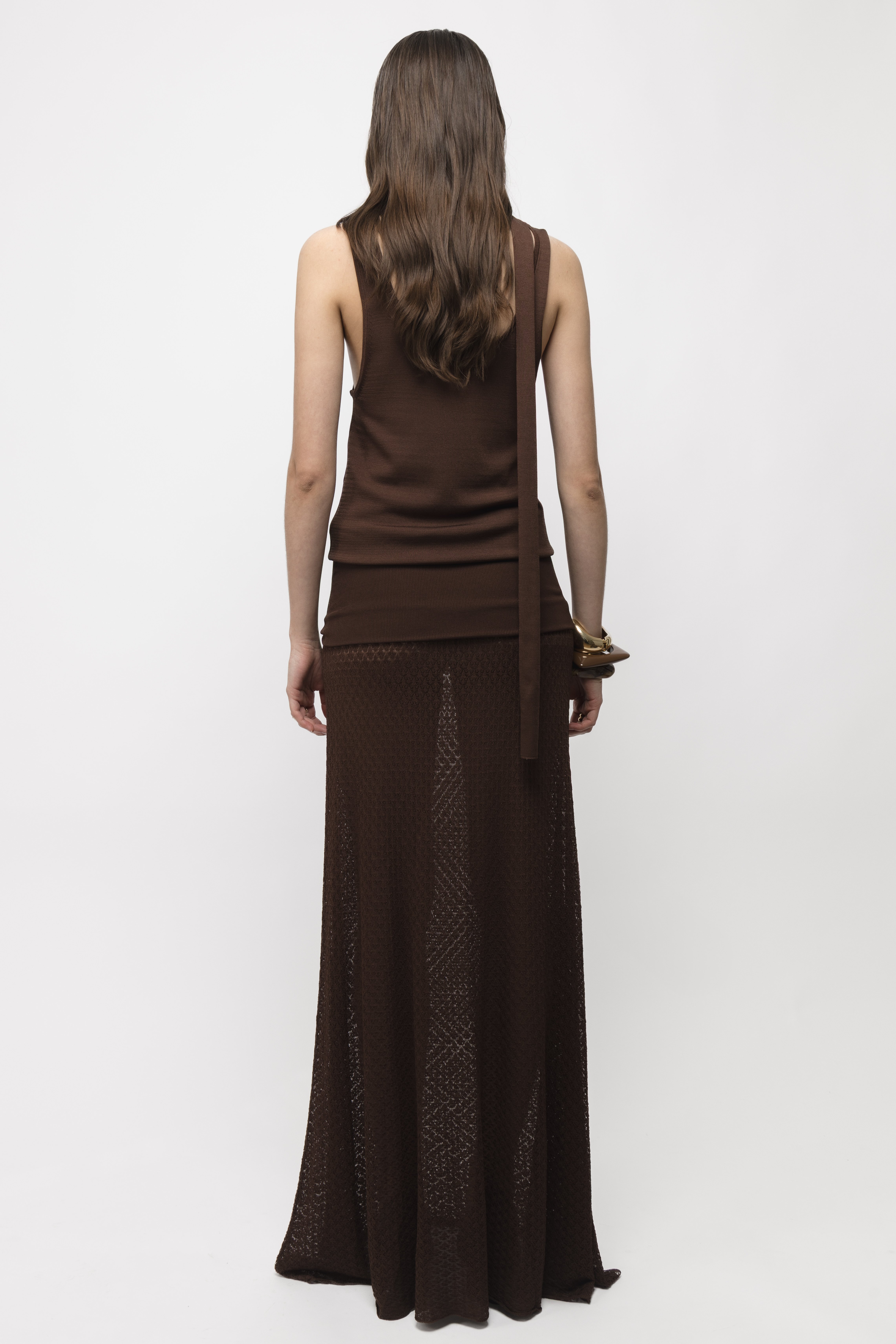 Arakii Moment Scarf Top In Brown