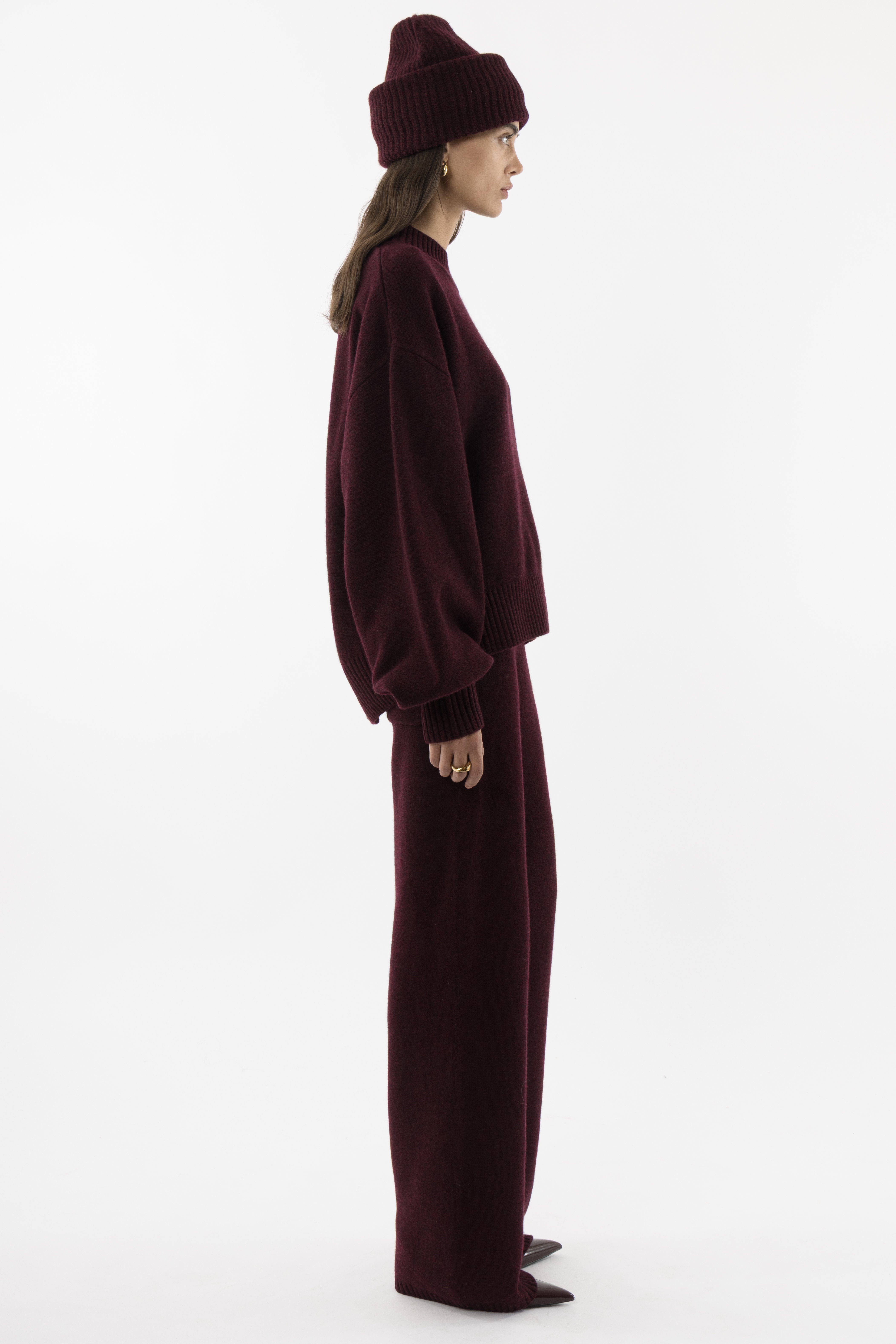 Arakii Knitted Sweater In Burgundy