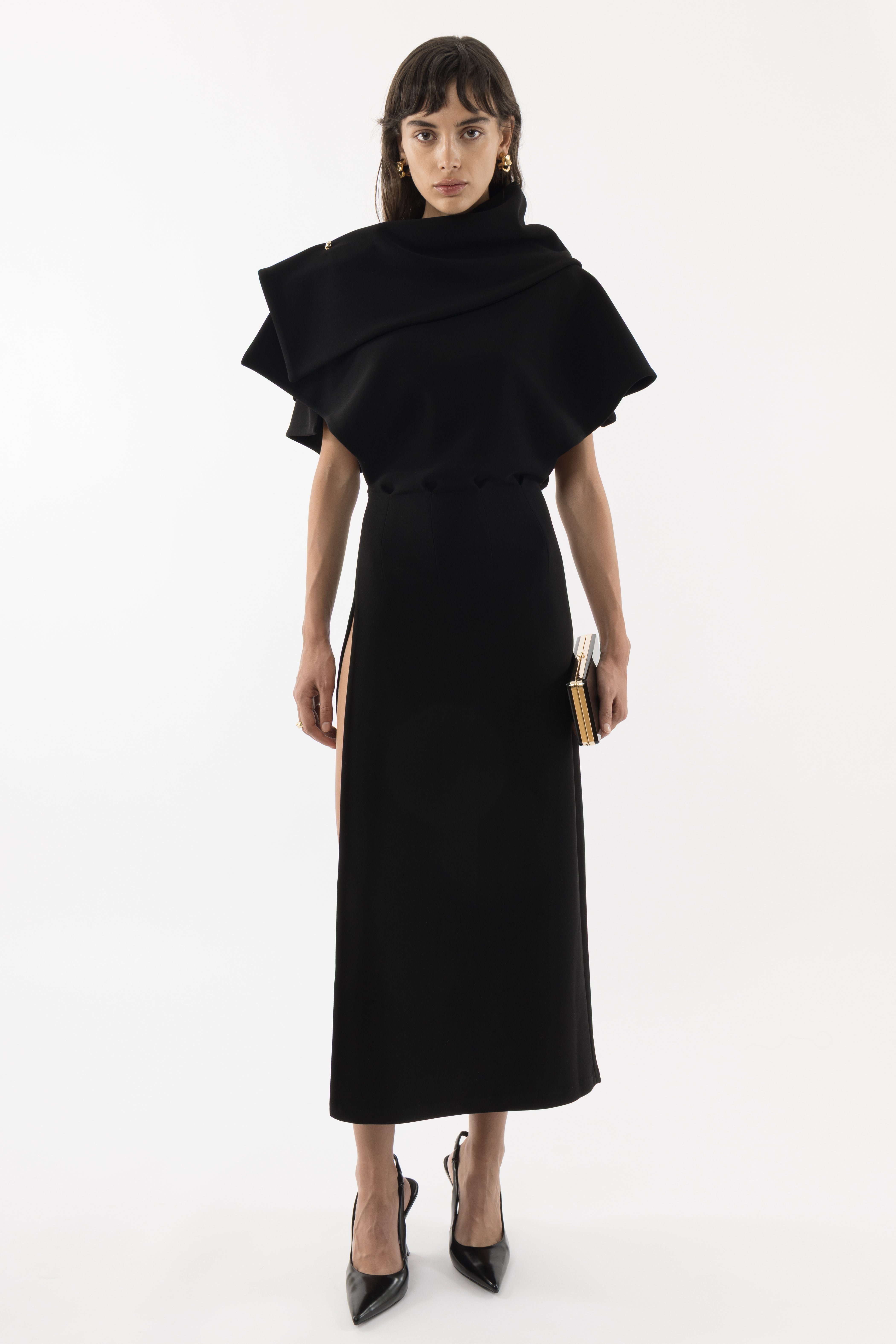 Arakii Structured Pin Dress In Black