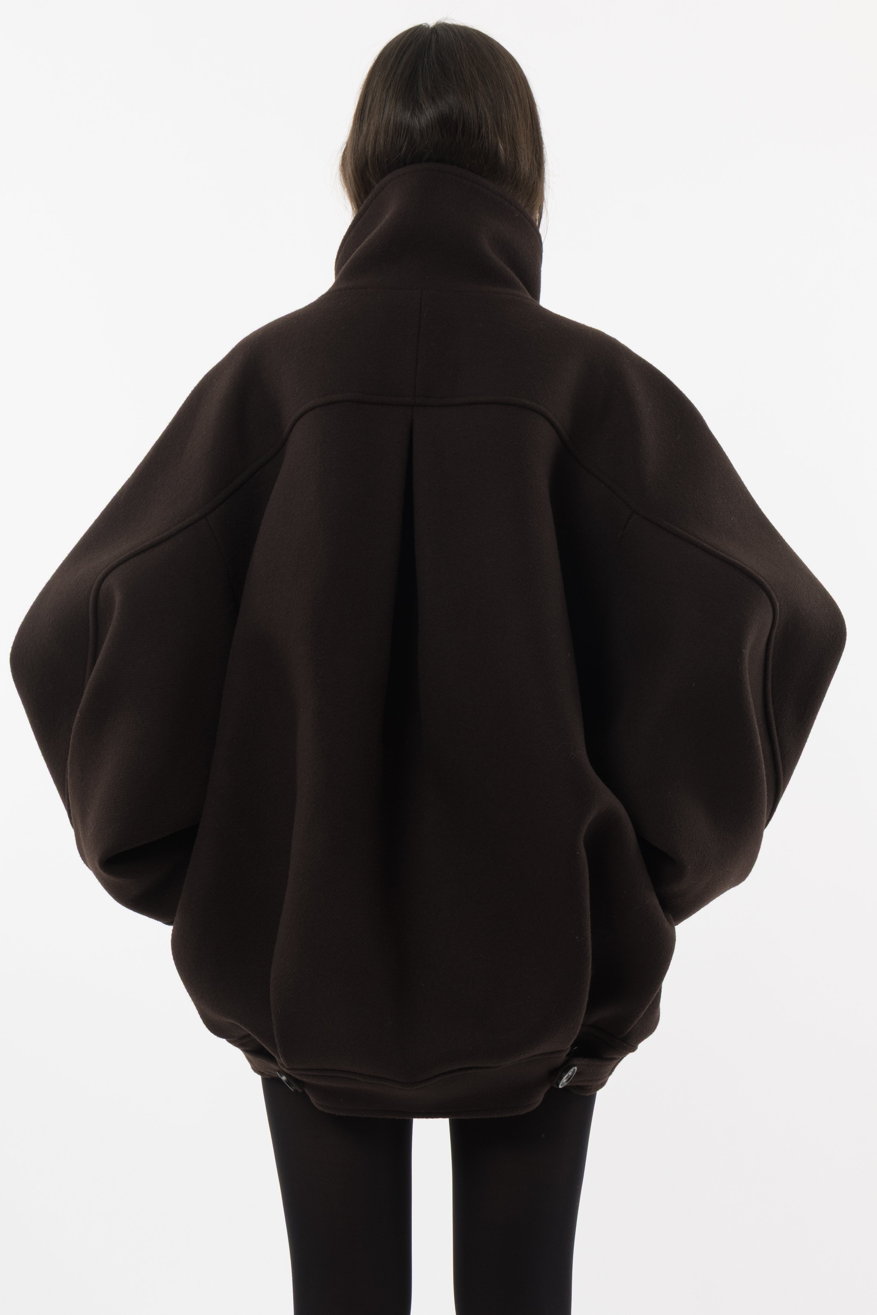 Arakii Voluminous Wool Jacket In Brown